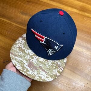 New England Patriots Salute To Service NFL New Era 59 Camo Military 7 1/4 Cap